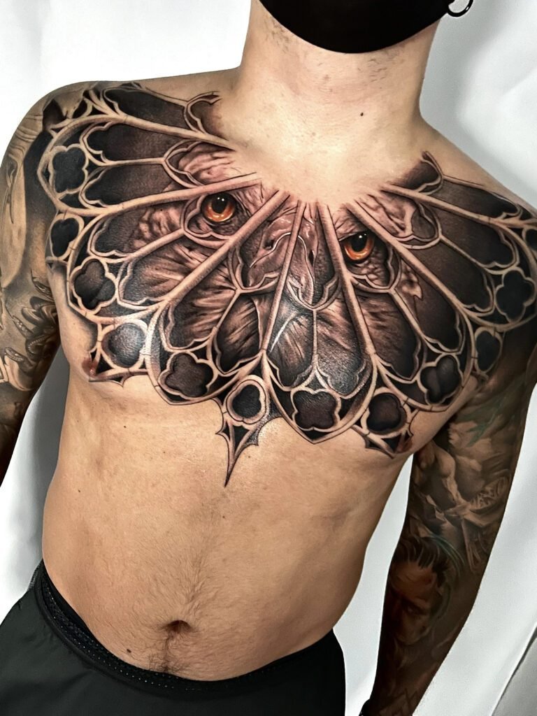 Owl Chest Tattoo