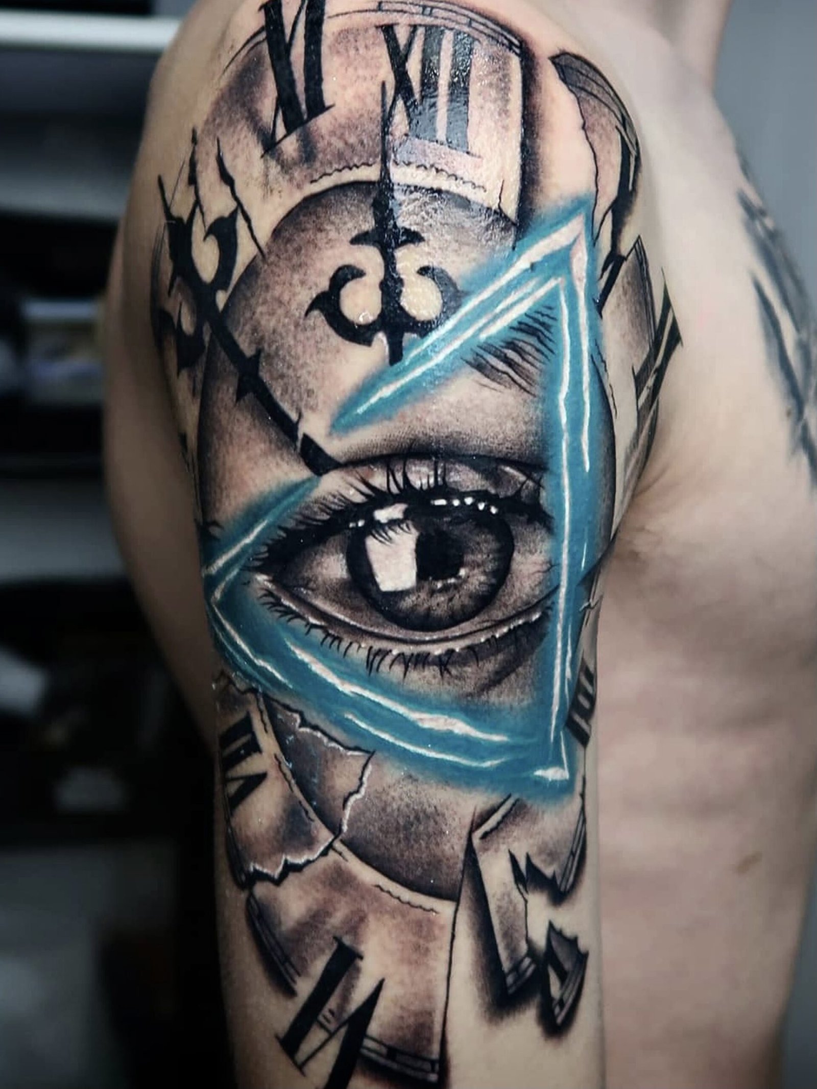 Eye And Clock Tattoo